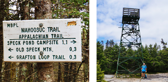 old speck summit tower photo mountain grafton loop trail sign speck pond campsite mahoosuc trail appalachian trail